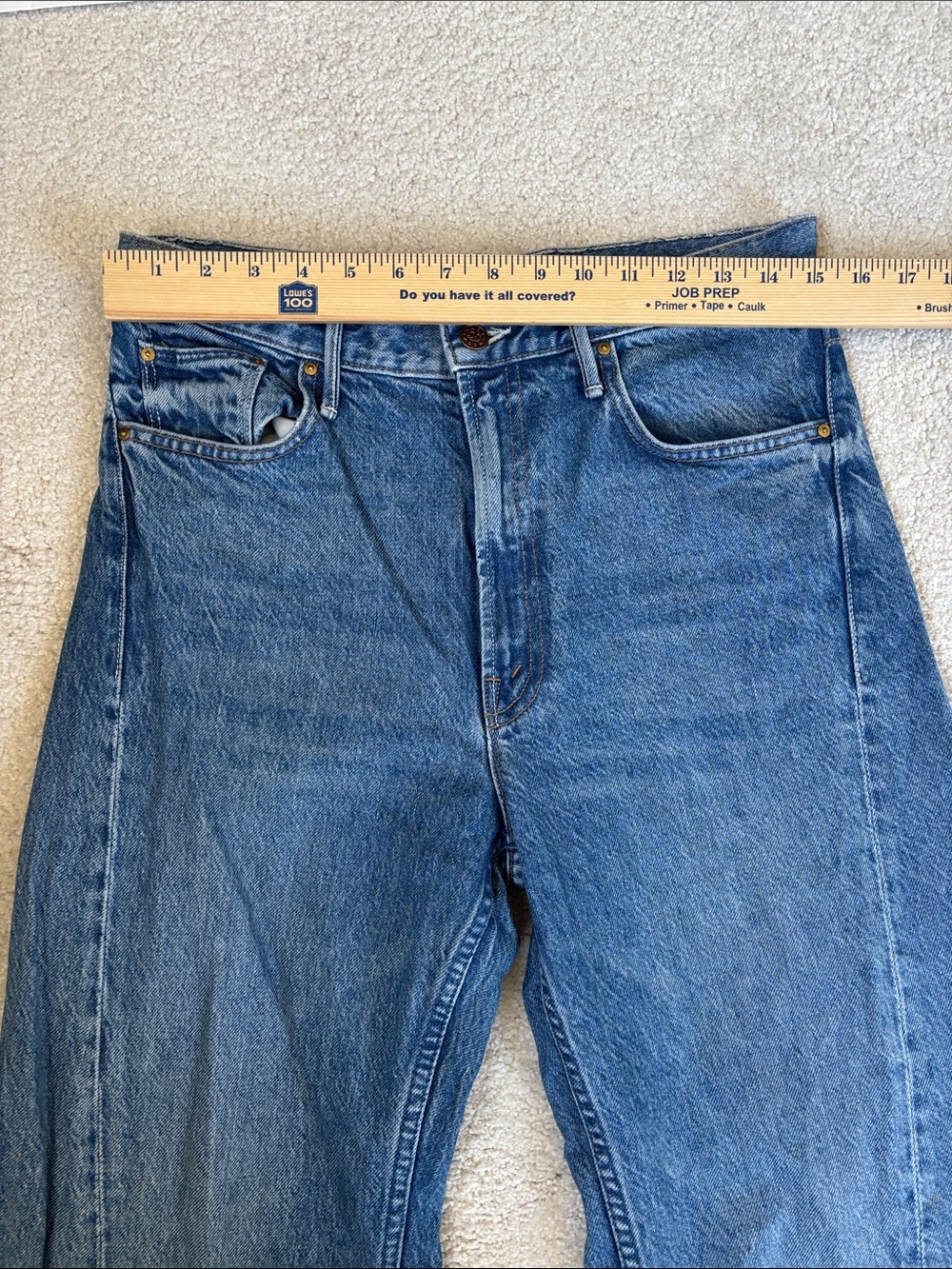 Mother Snacks Lemon Twist Sneak Jeans Blue Rolling In The Dough Women’s Size 27 - Picture 9 of 16